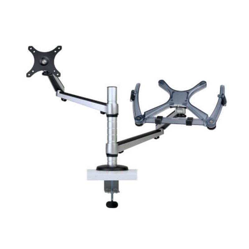Abrazadera para laptop y monitor