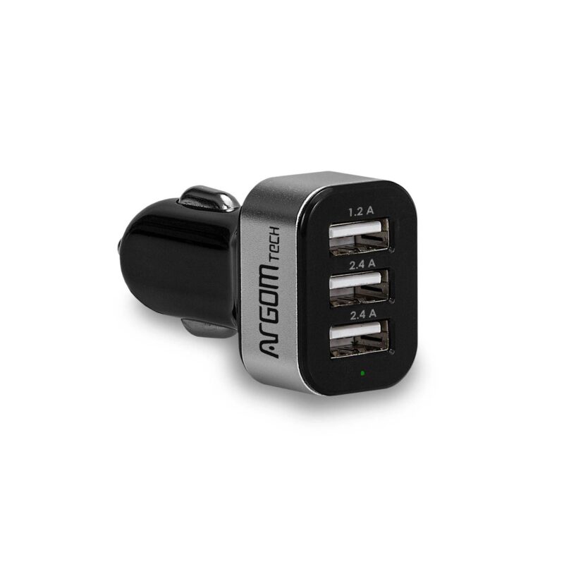 Cargador USB De 3 Puertos 6A para auto