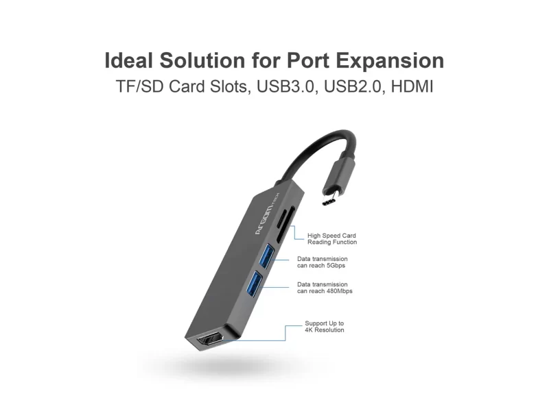 One Axess | HUB 5 en 1, USB Tipo C - Imagen 2
