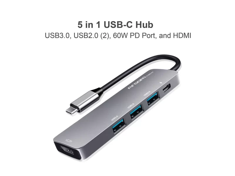 One Axess | HUB 5 en 1, USB Tipo C, Paso de carga - Imagen 2